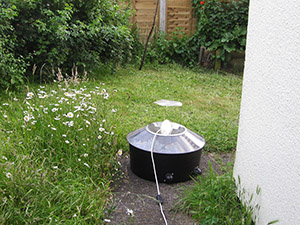 Robinson moth trap by the Ranger's house on West Wickham Common, June 2012.  Photo by Bill Welch.